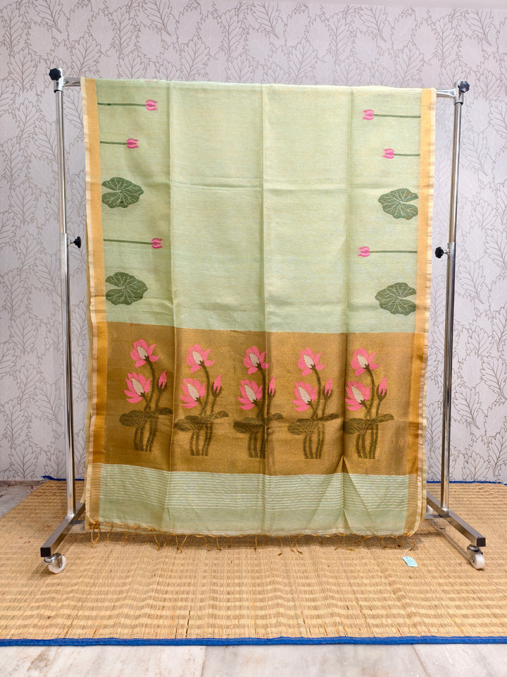 Linen tissue jamdani saree