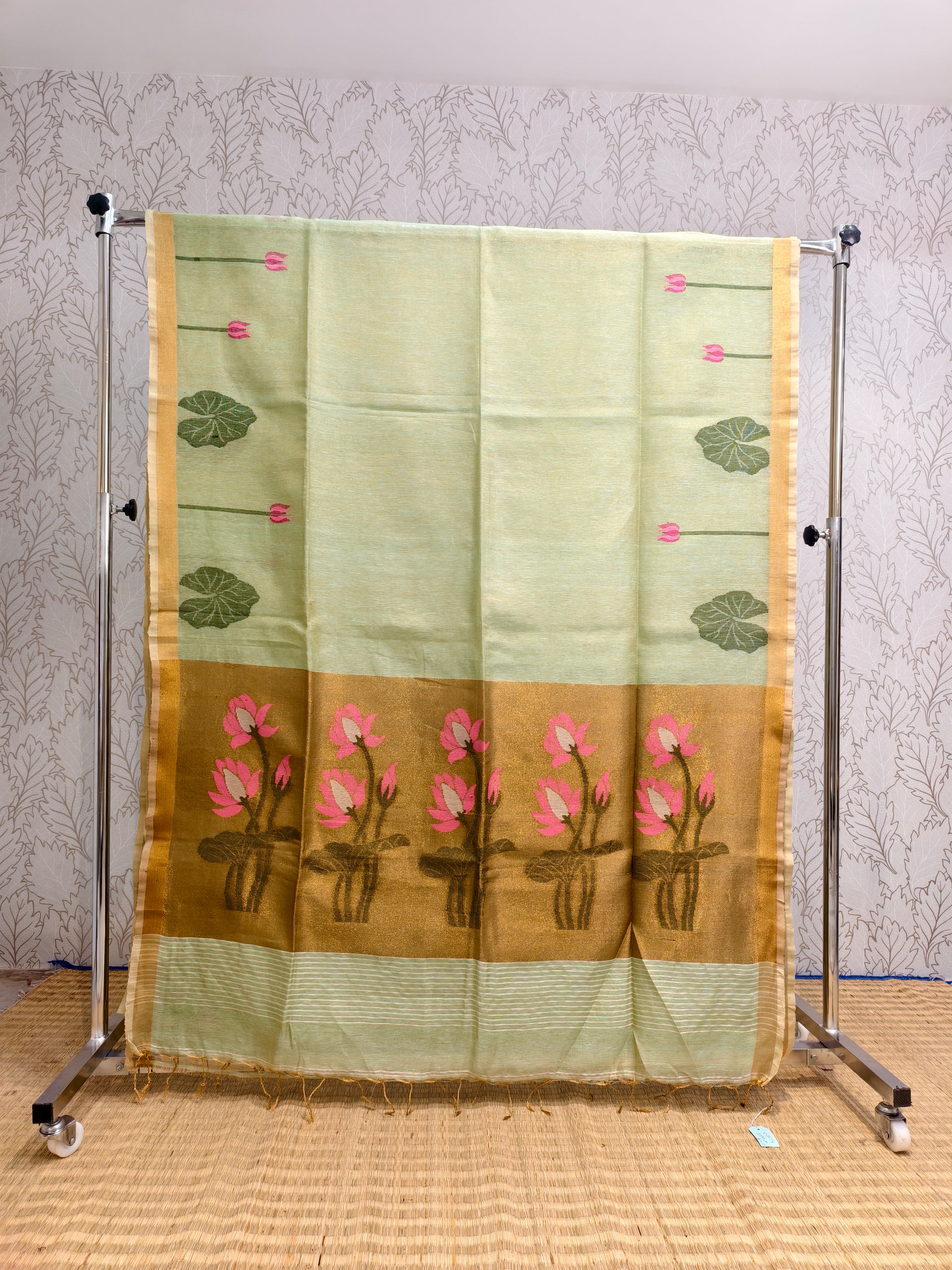 Linen tissue jamdani saree