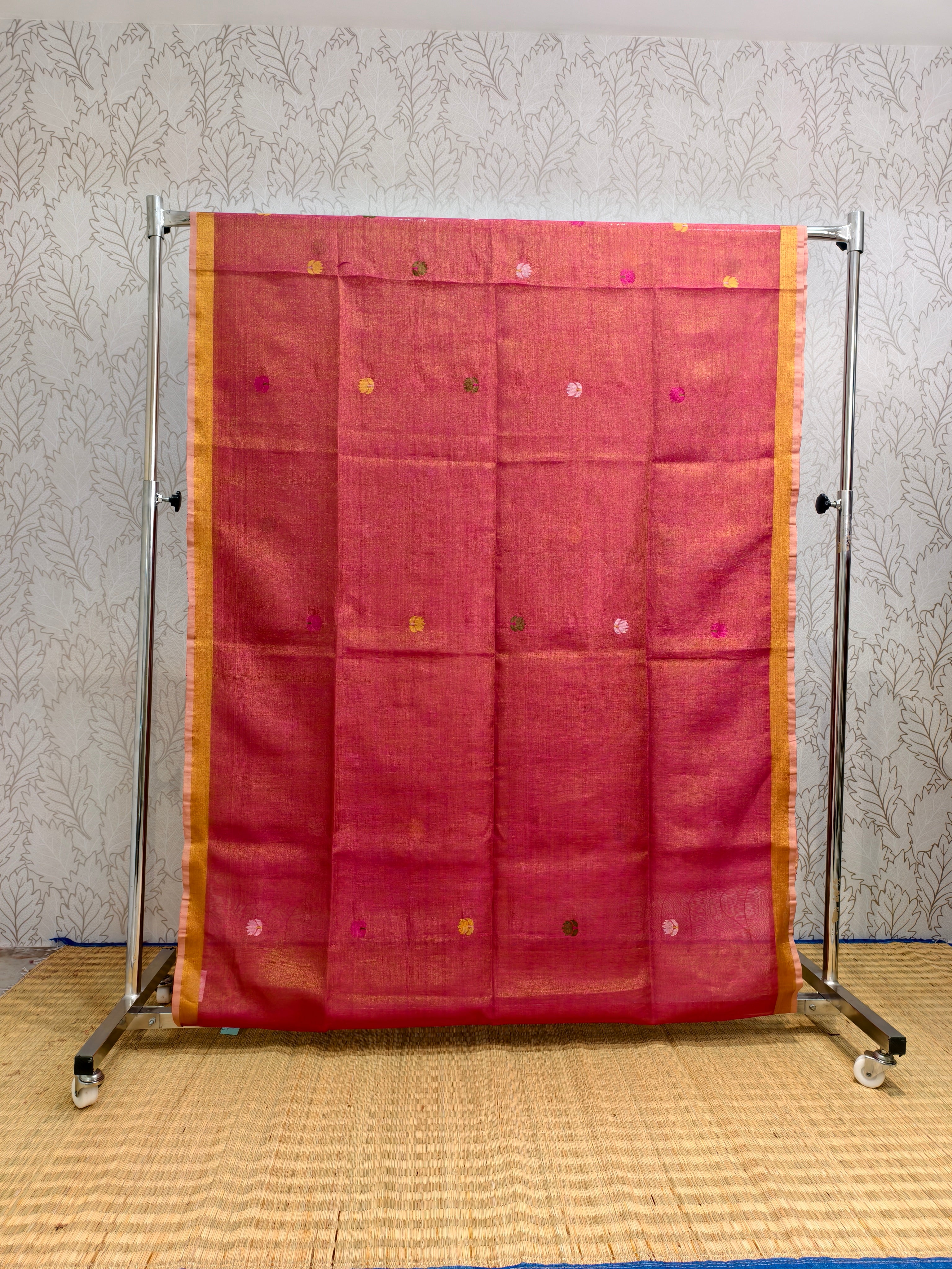 Linen tissue jamdani saree