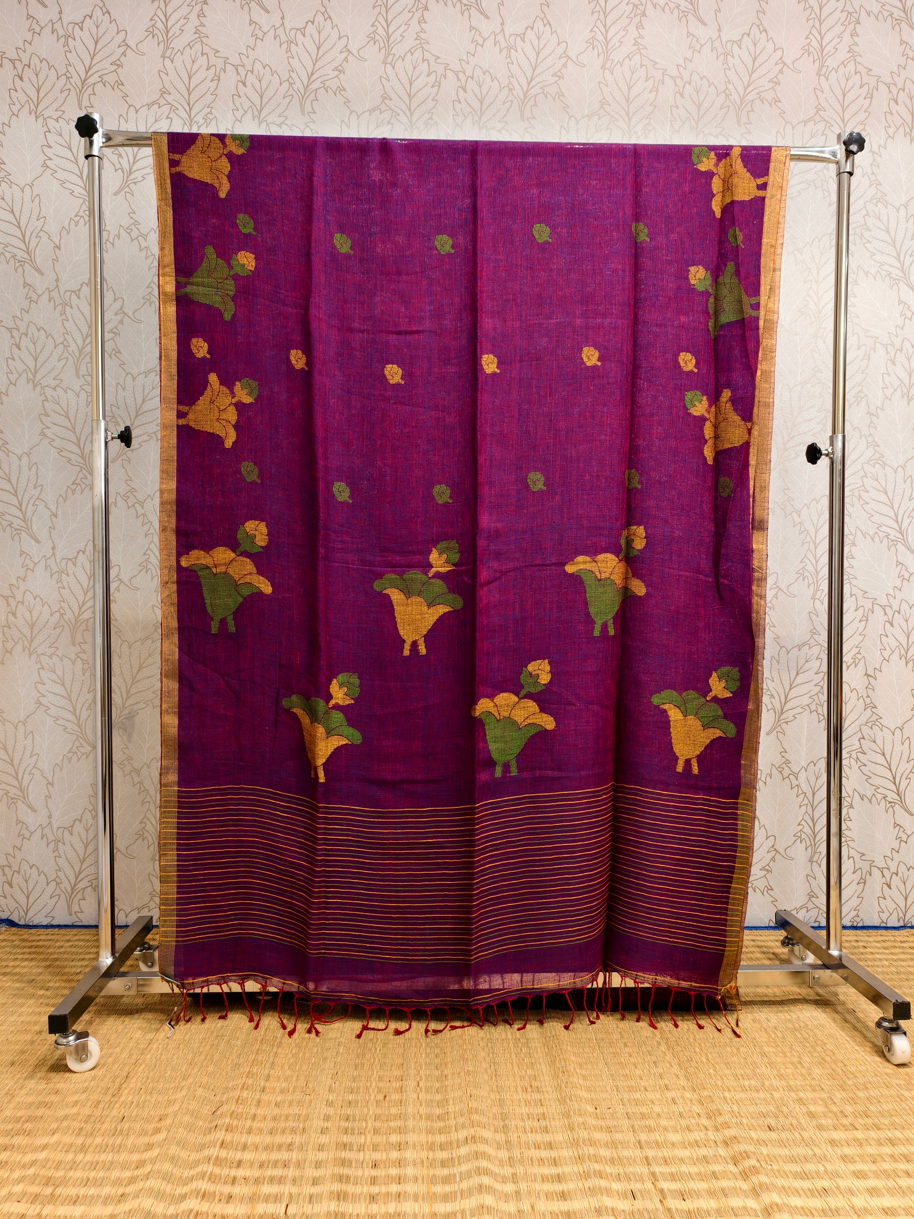 Linen by Linen jamdani saree