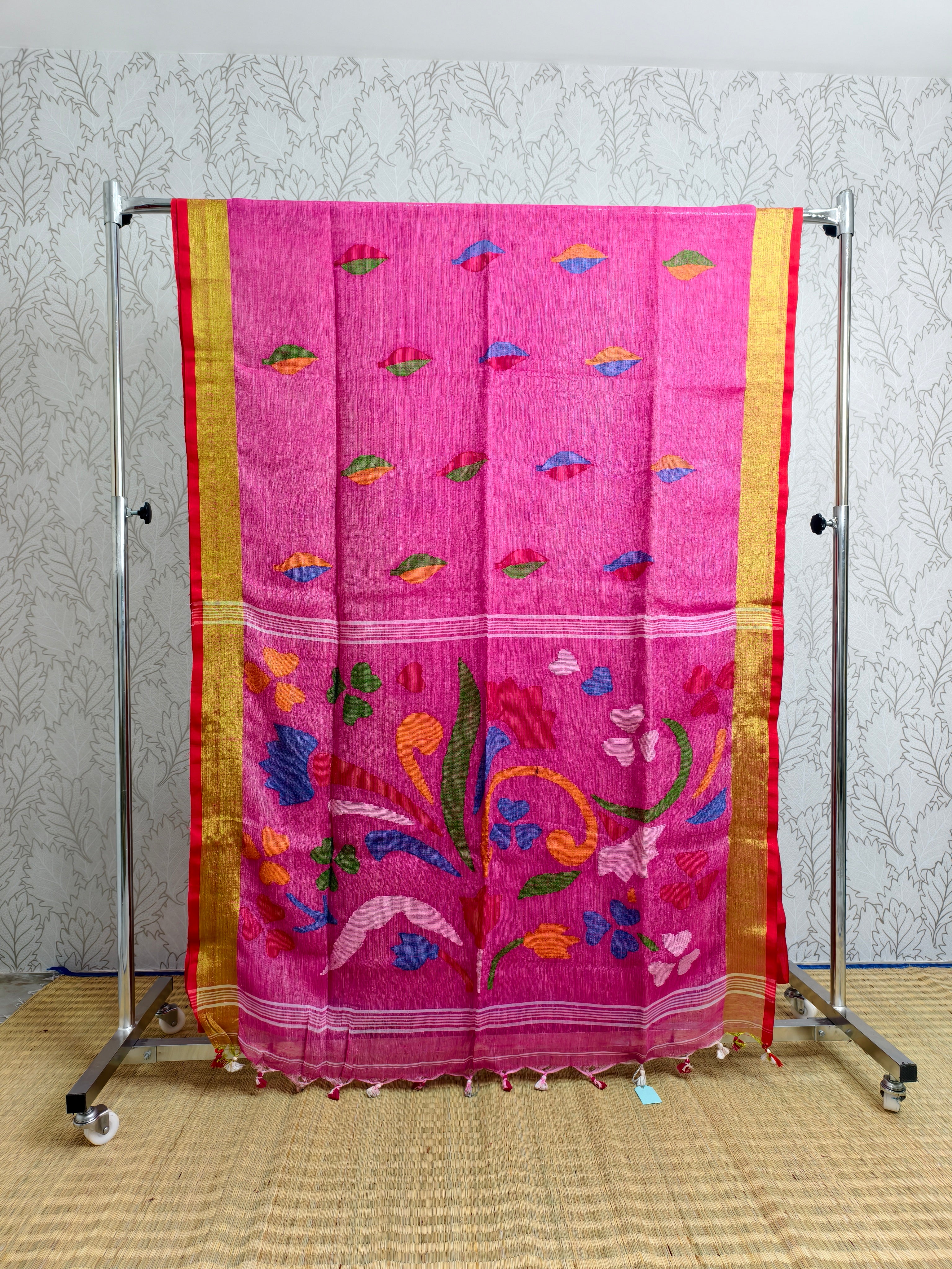 Linen by Linen needle jamdani saree