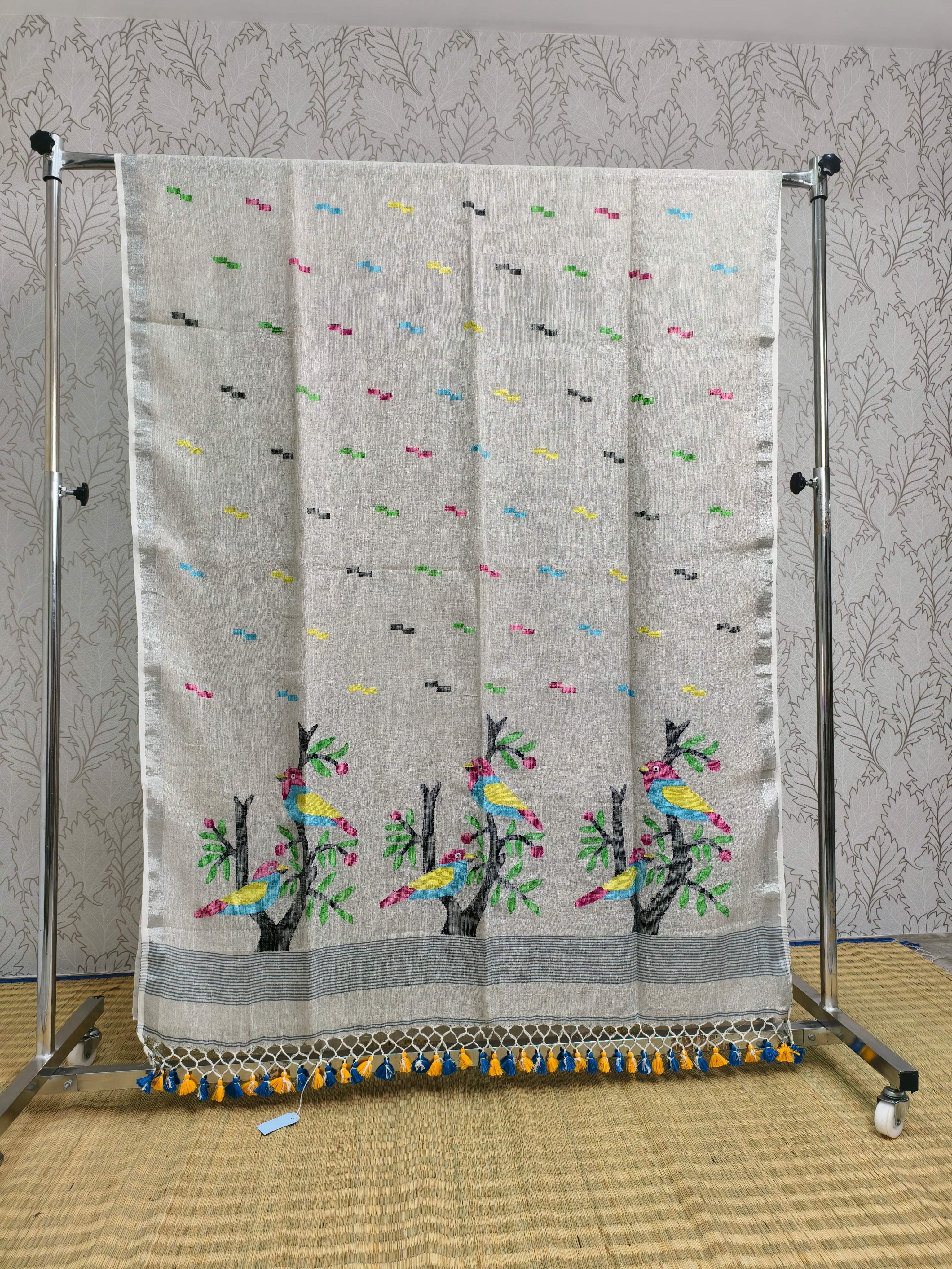 Linen by Linen needle jamdani saree