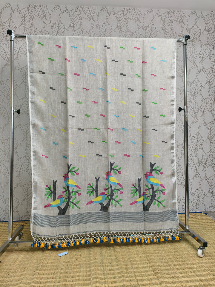Linen by Linen needle jamdani saree