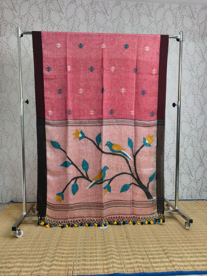 Linen by Linen needle jamdani saree
