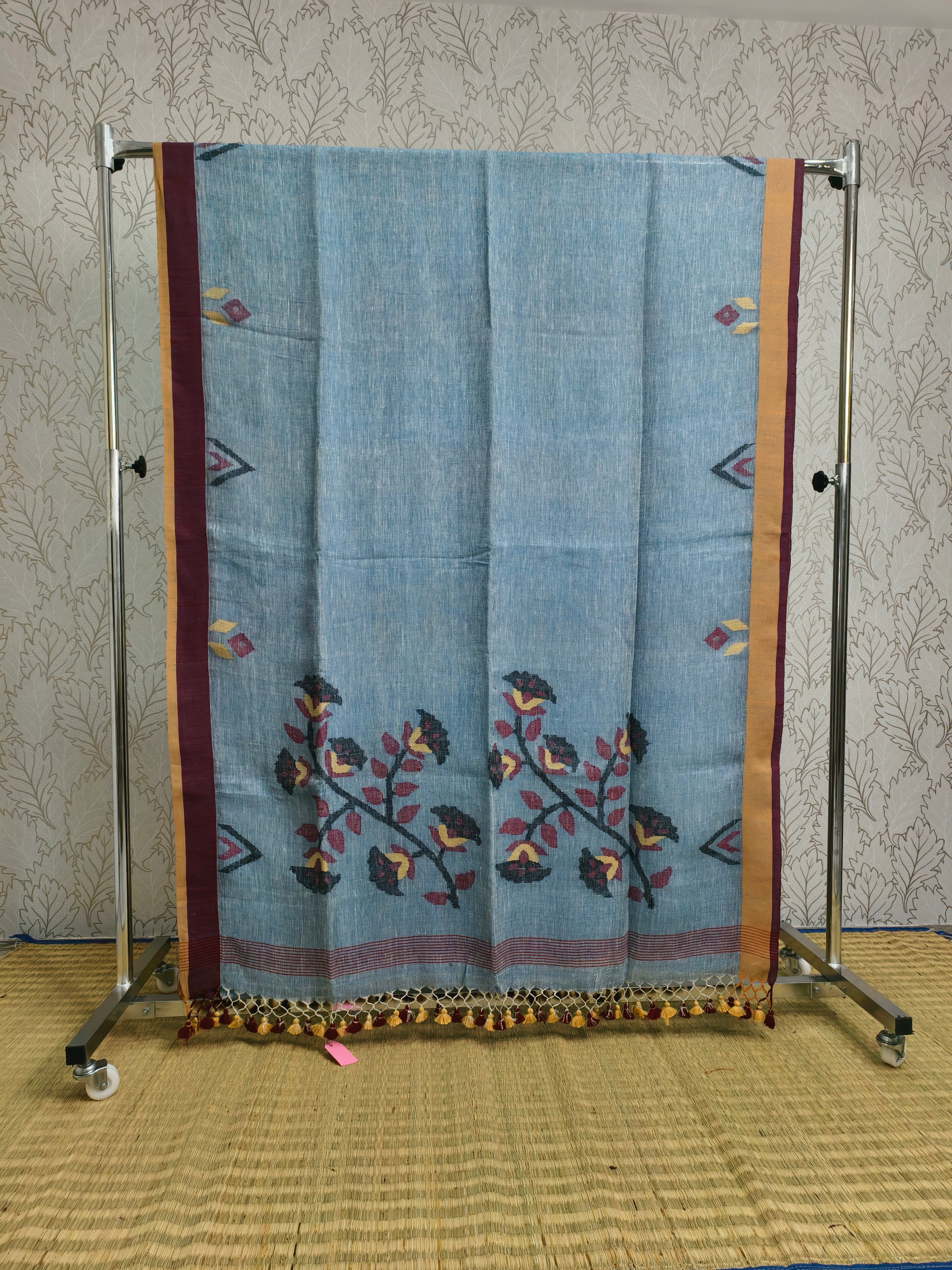 Linen by Linen needle jamdani saree