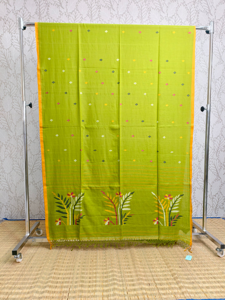 Premium mul cotton needle jamdani saree