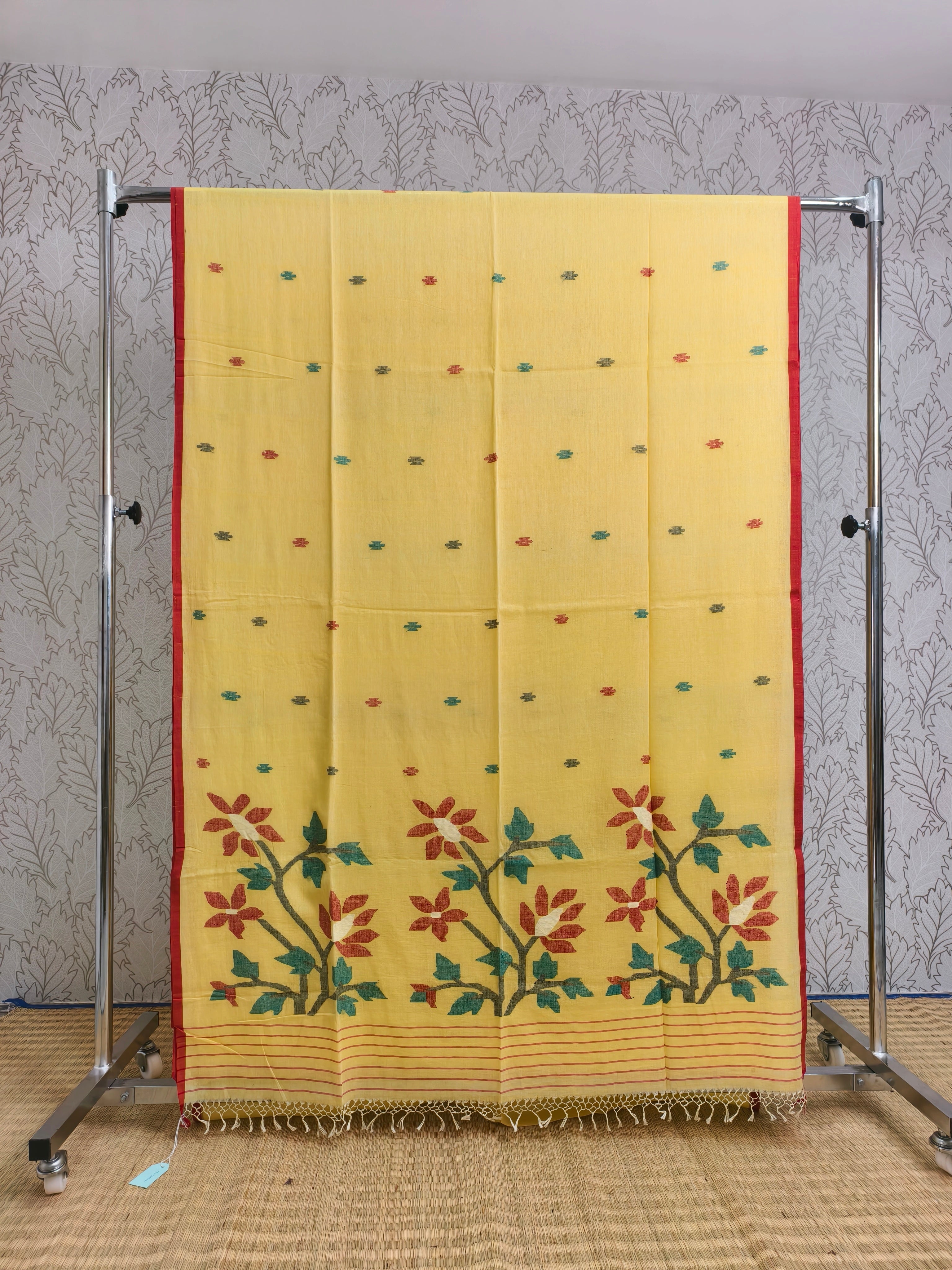 Premium mul cotton Needle jamdani saree