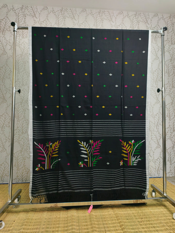 Premium mul cotton needle jamdani saree