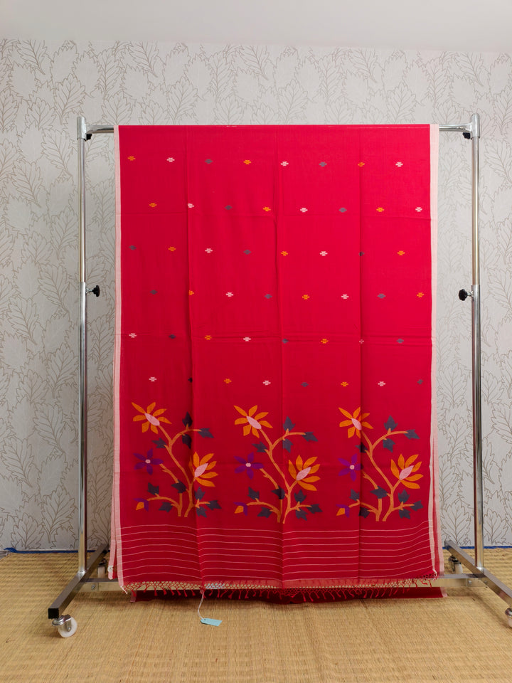 Premium mul cotton needle jamdani saree