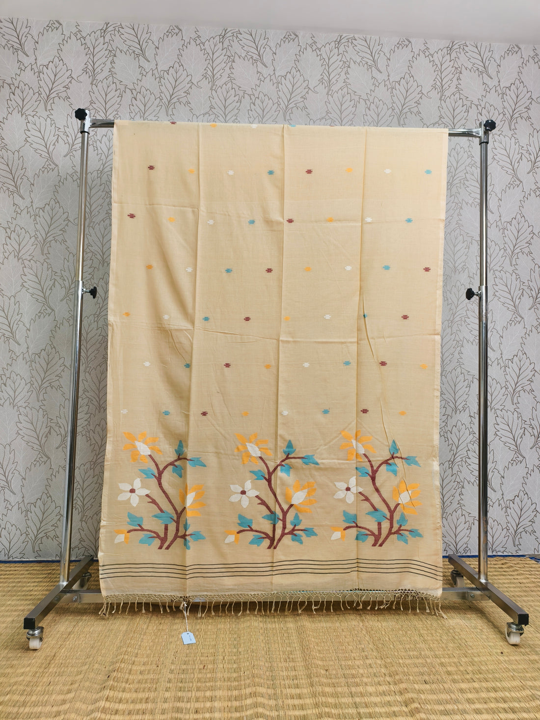 Premium mul cotton Needle jamdani saree
