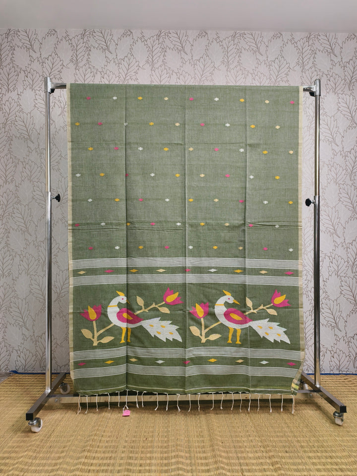 Cotton by cotton needle jamdani saree