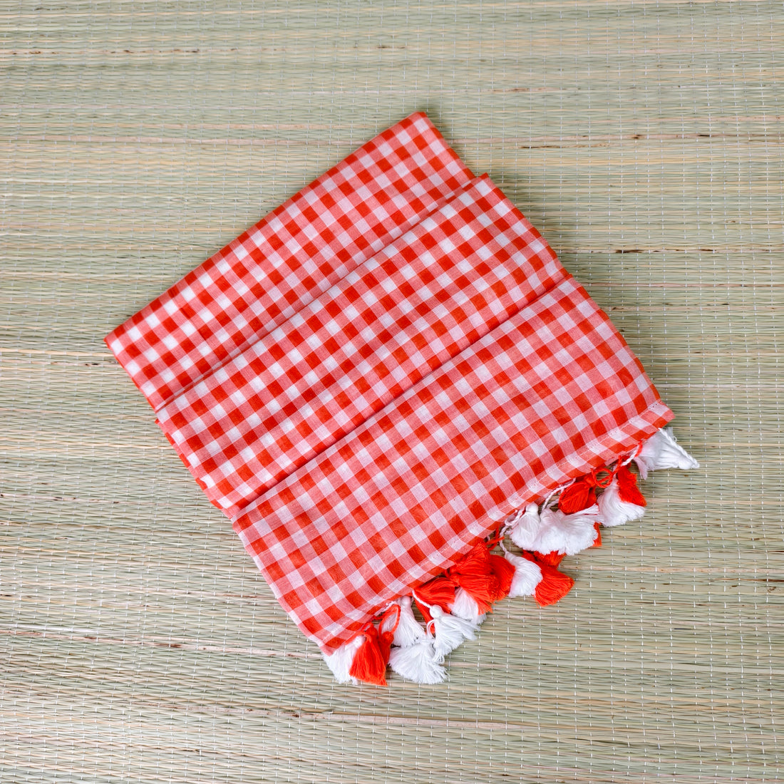 Premium mul cotton check saree