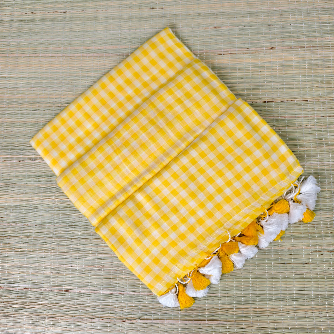 Premium mul cotton check saree