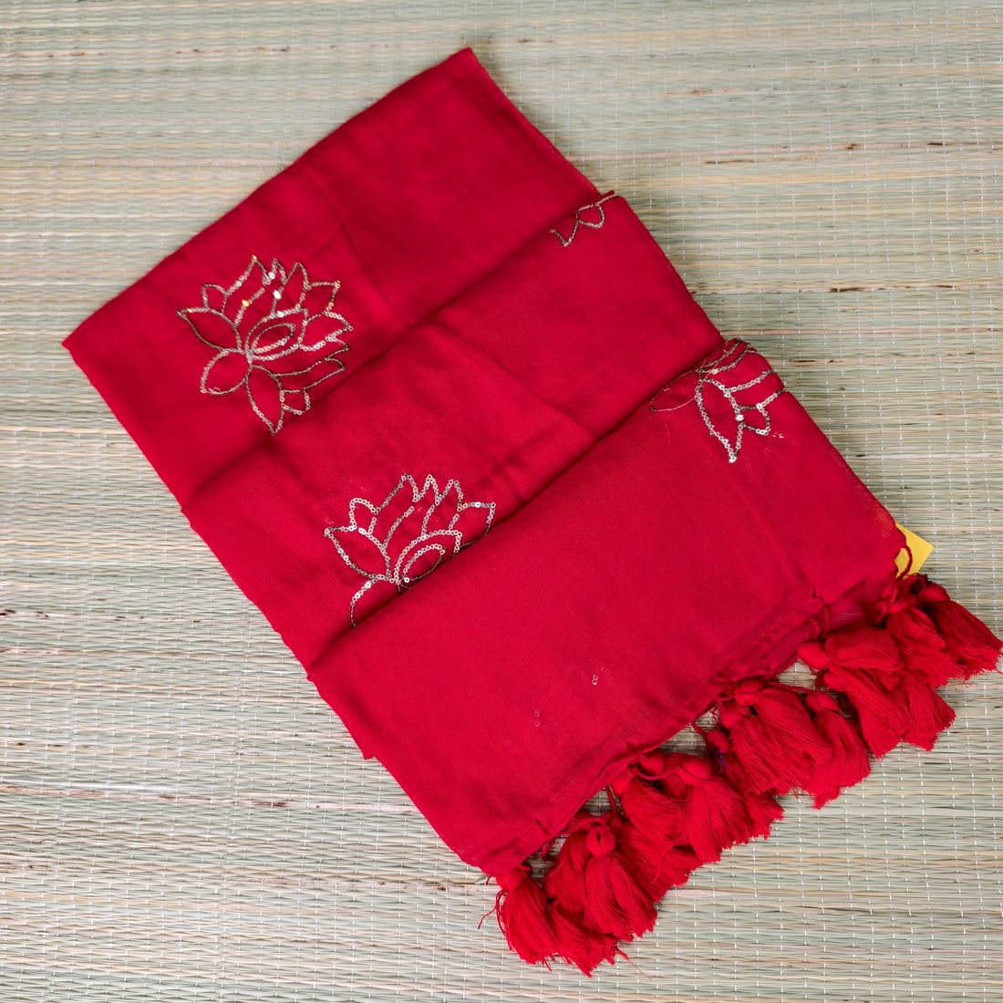 Premium mul cotton lotus sequence saree