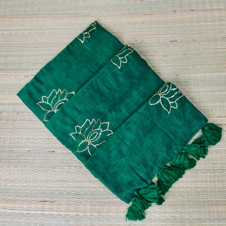 Premium mul cotton lotus sequence saree