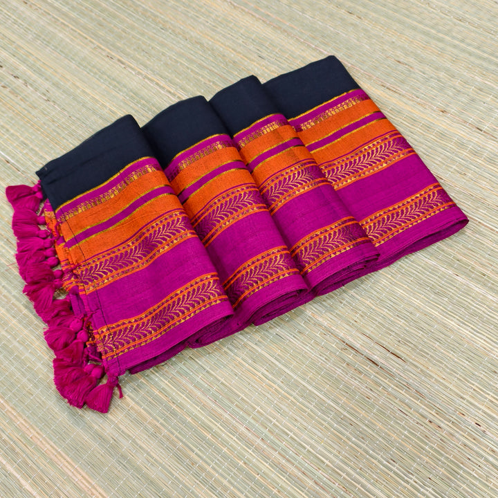 mul cotton saree with kanchi border
