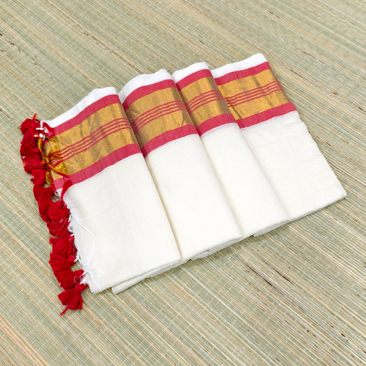 Premium mul cotton saree with zari border