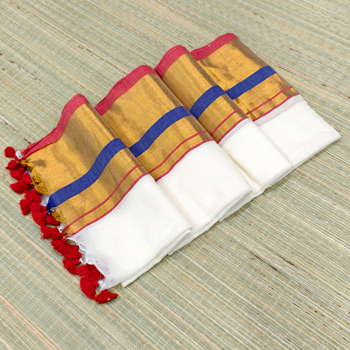 mul cotton saree with zari Border