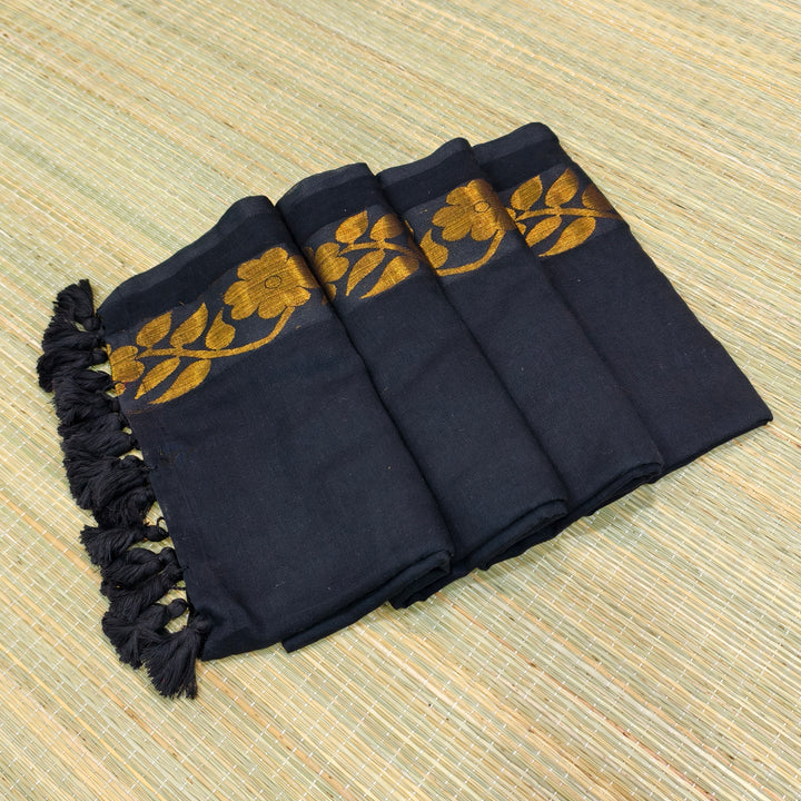 Premium mul cotton saree with zari border