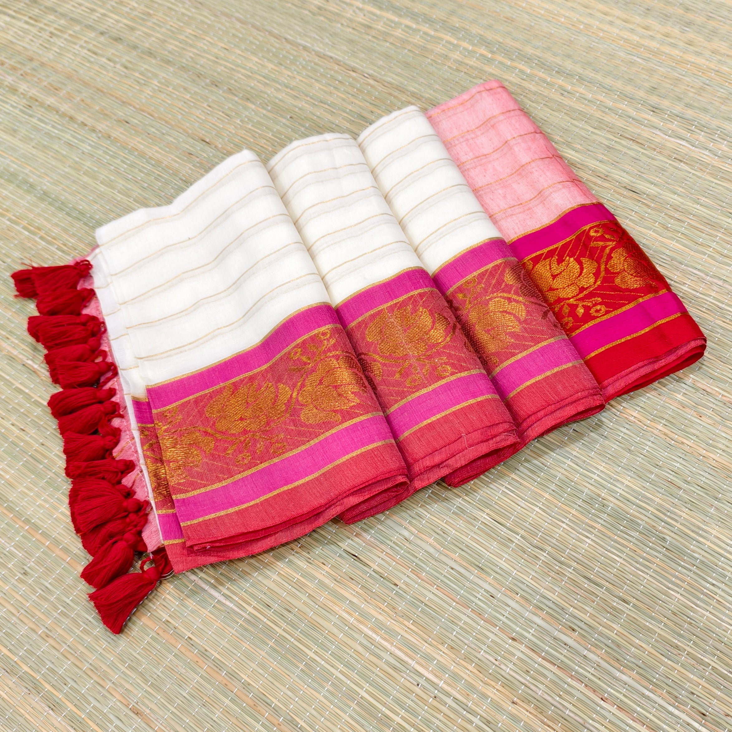 Premium mul cotton saree with kanchi border