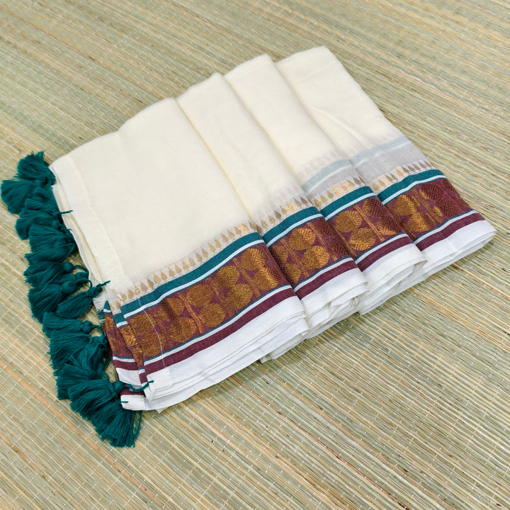 Premium mul cotton saree with kanchi border