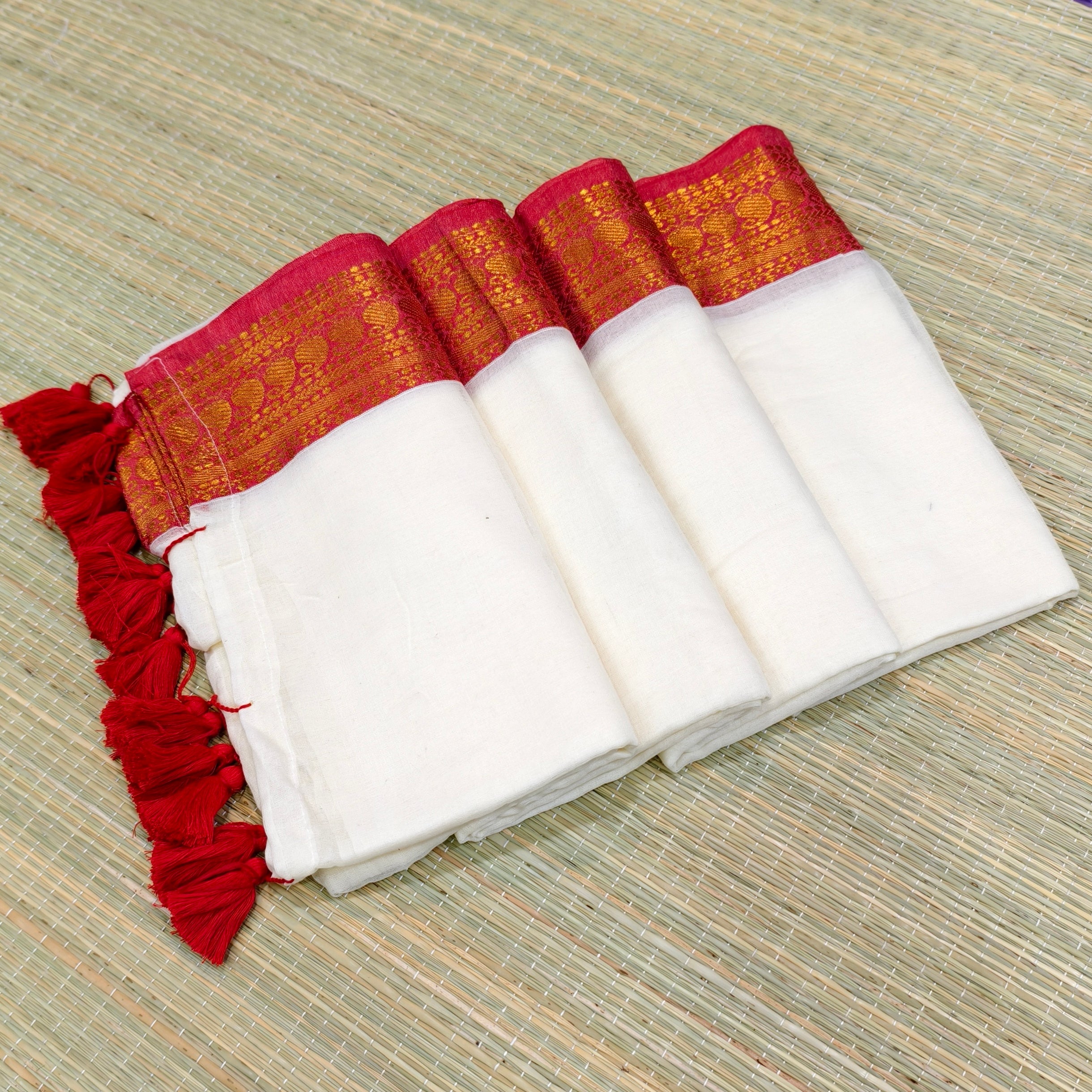 Premium mul cotton saree with kanchi border