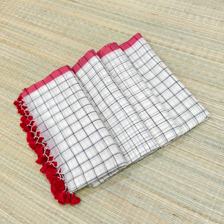 Premium mul cotton check saree