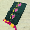 Premium flower sequence embroidery mul cotton saree