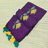 Premium flower sequence embroidery mul cotton saree