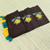 Premium flower sequence embroidery mul cotton saree