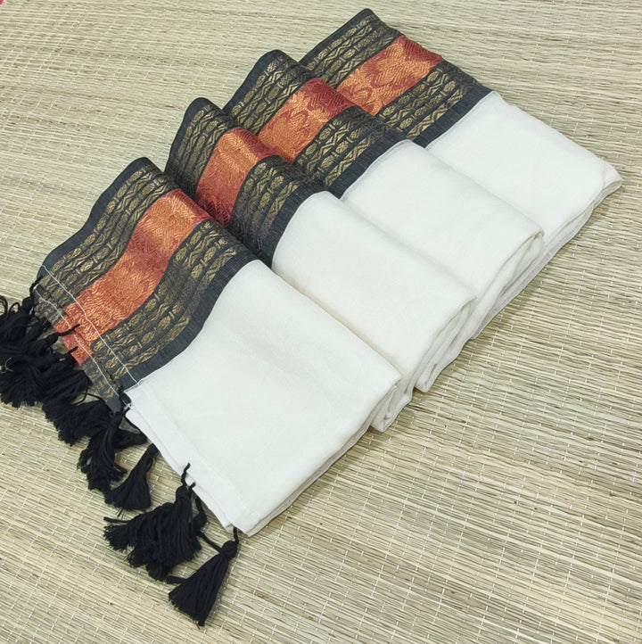 mul cotton saree with kanchi border