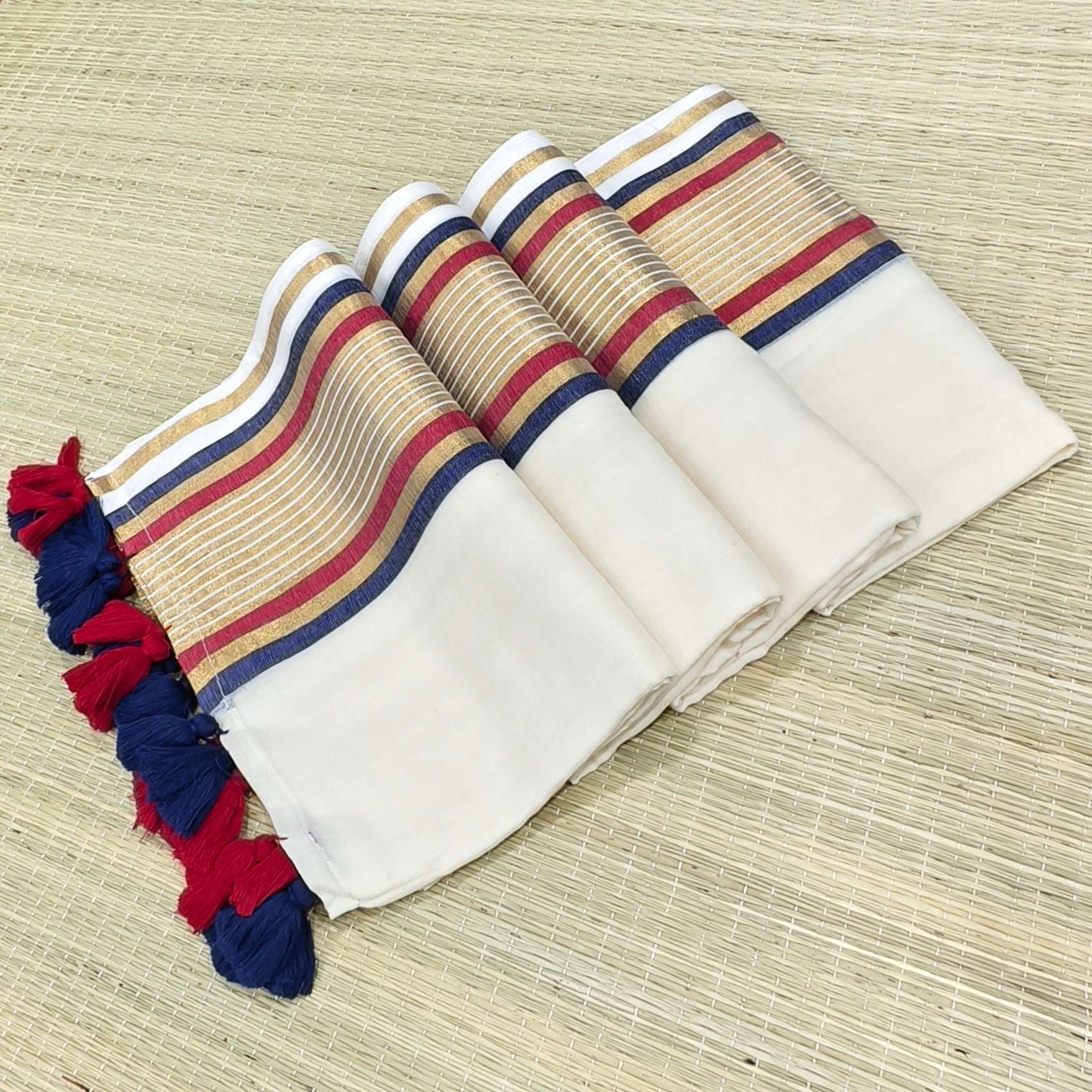 mul cotton saree with zari border