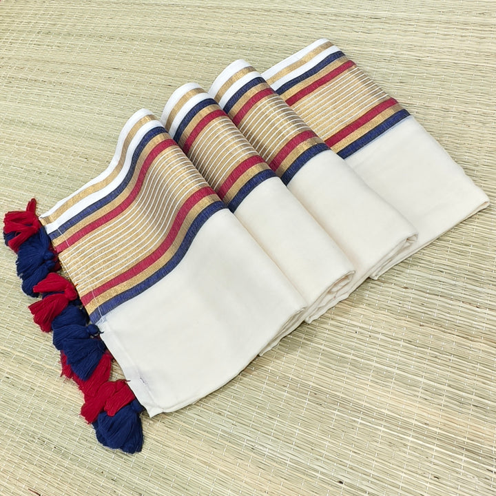mul cotton saree with zari border