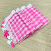 mul check cotton saree with lace