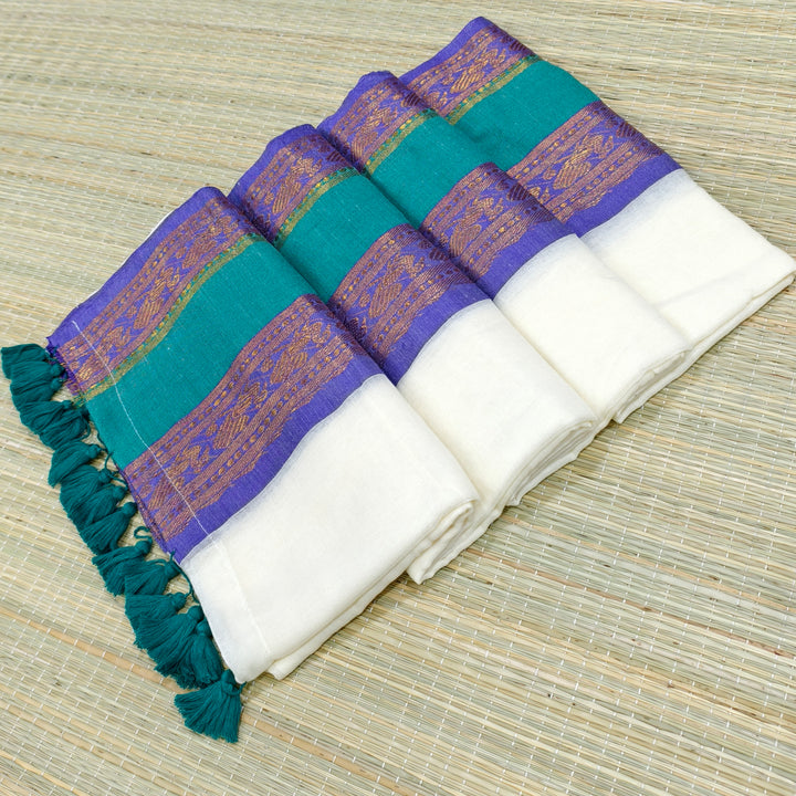mul cotton saree with kanchi border
