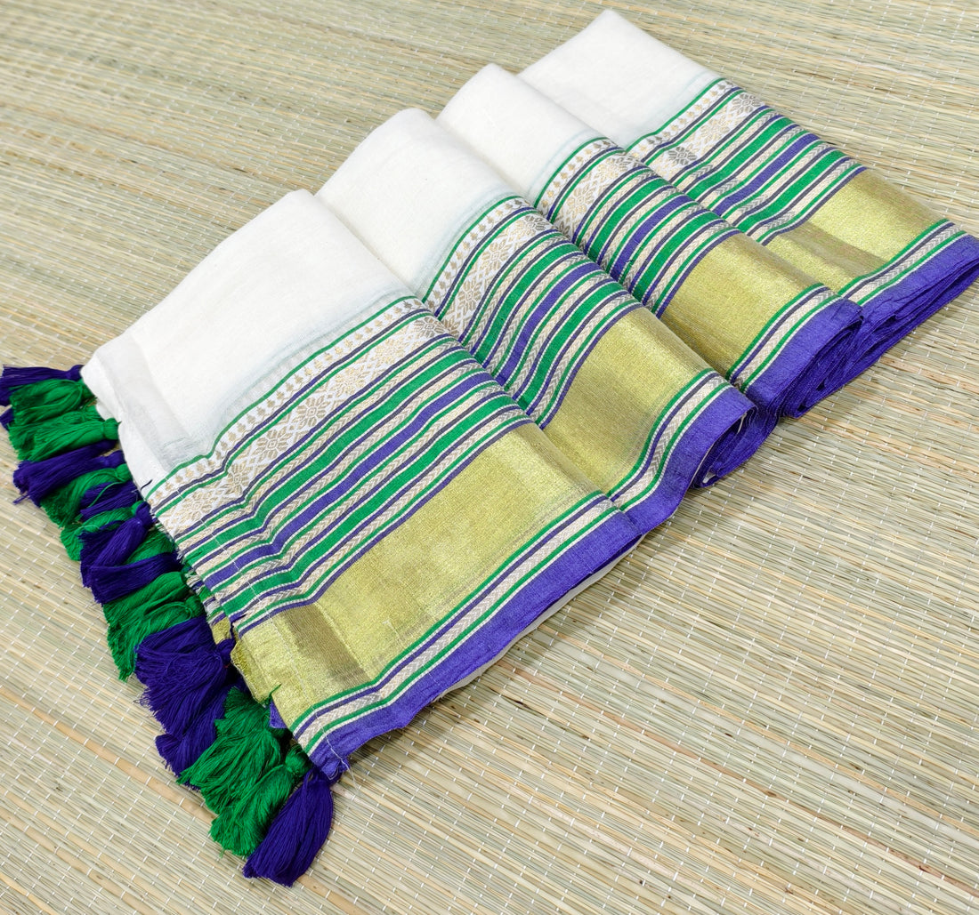 mul cotton saree with zari border