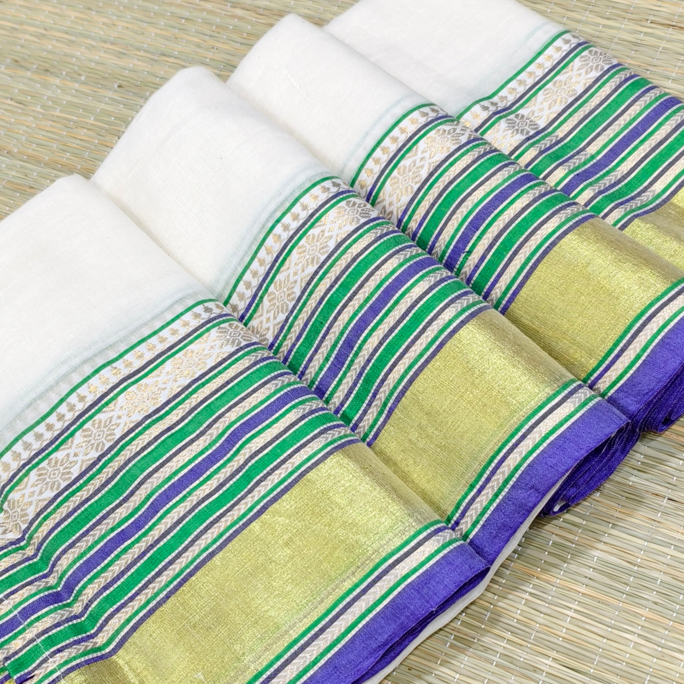 mul cotton saree with zari border