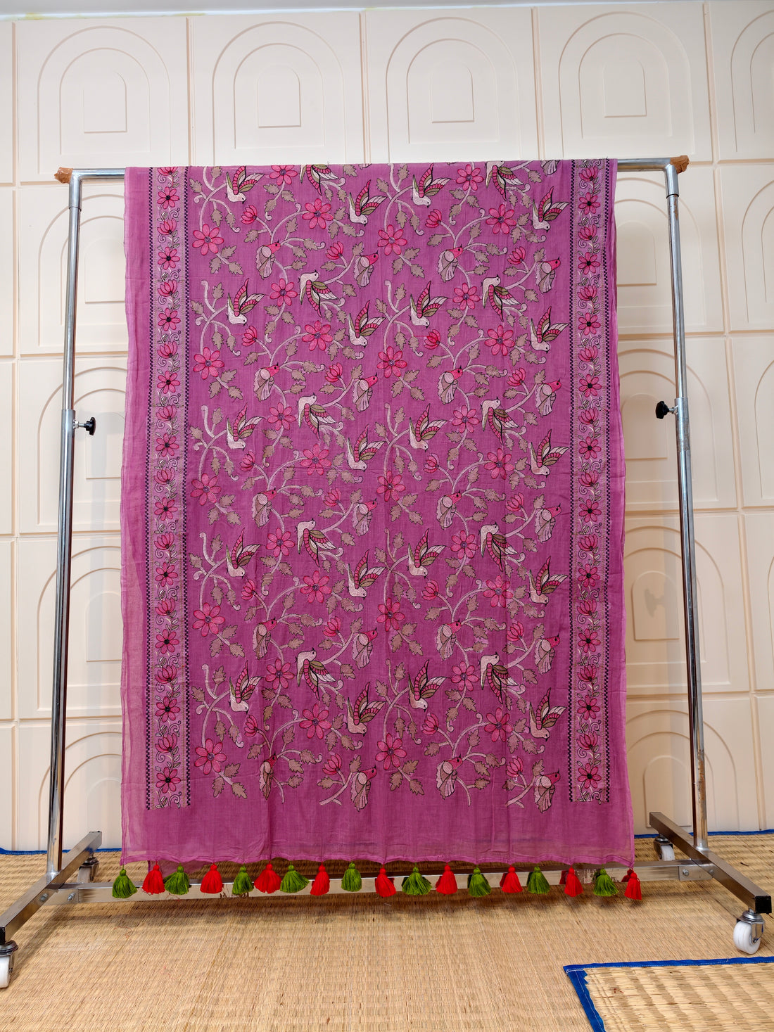 Premium Mul cotton kantha stich saree