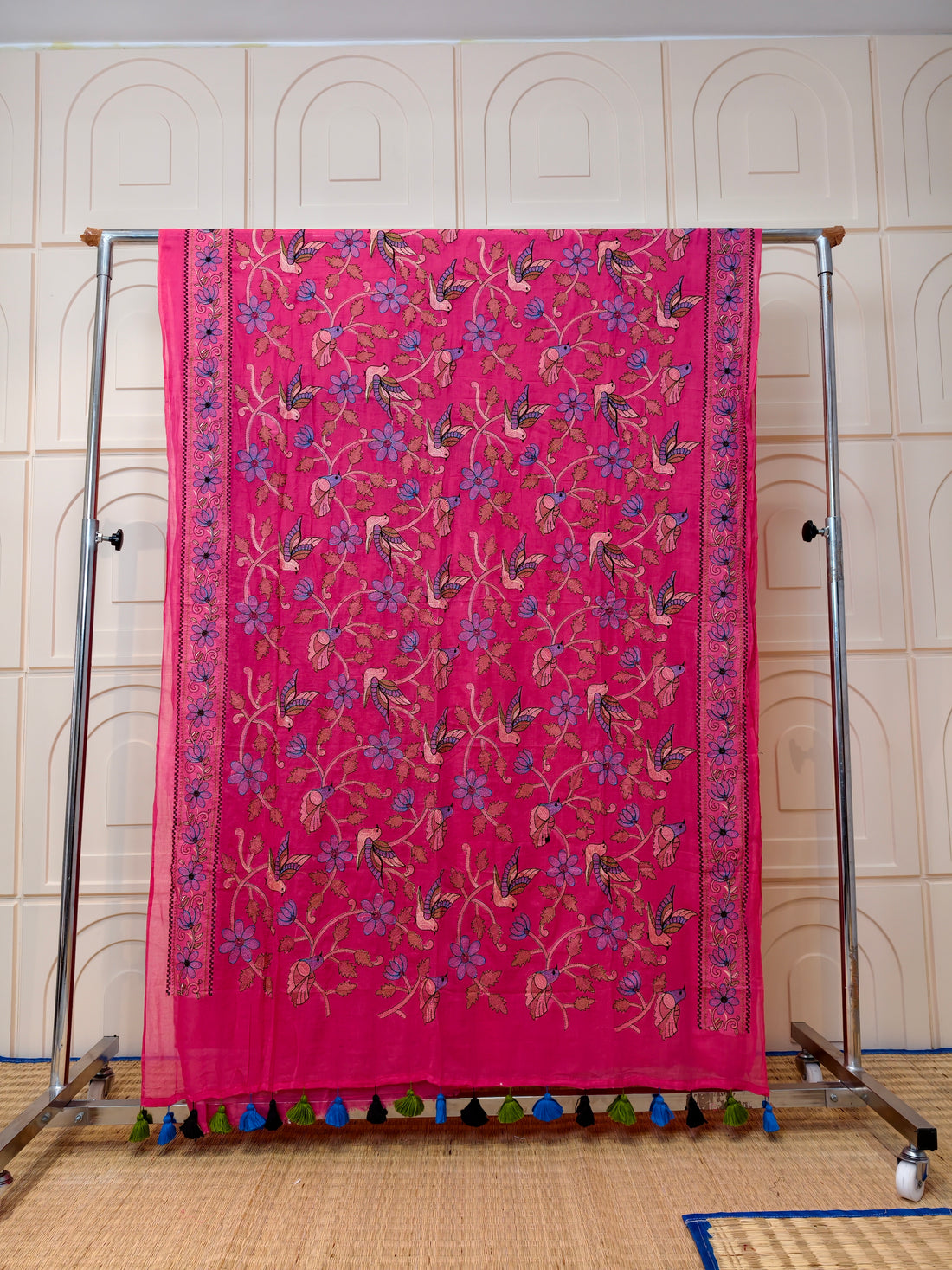 Premium Mul cotton kantha stich saree