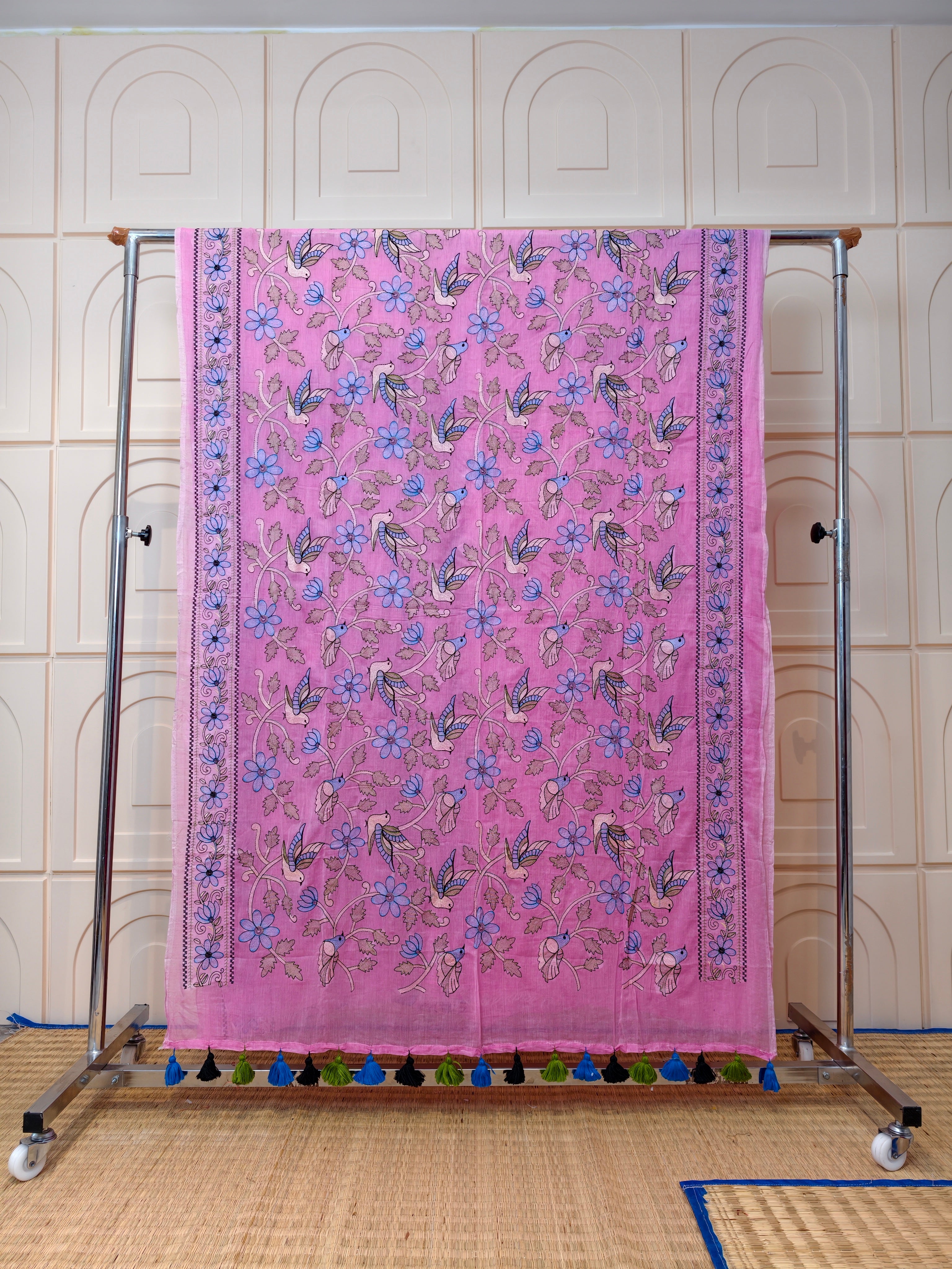 Premium Mul cotton kantha stich saree