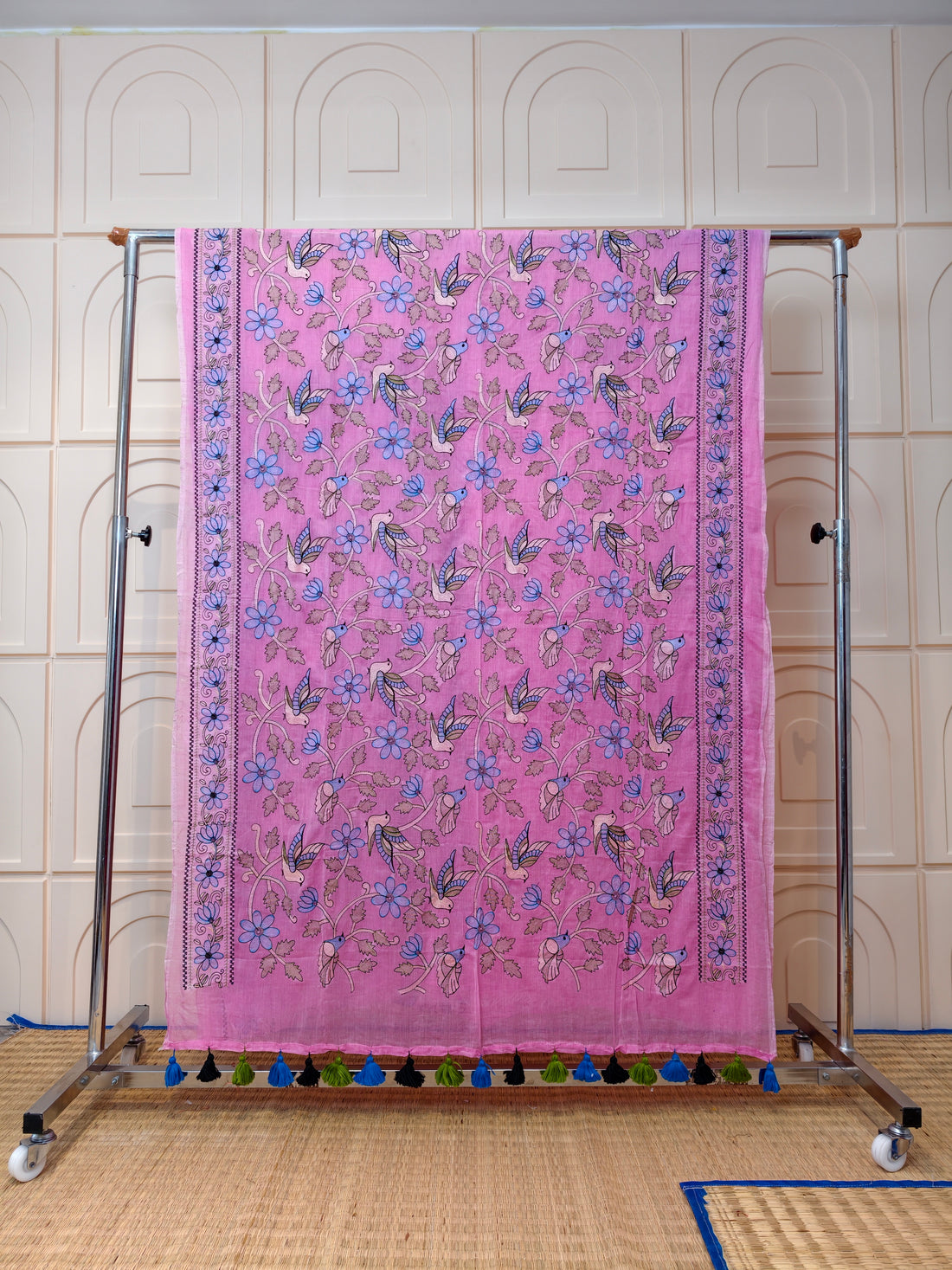 Premium Mul cotton kantha stich saree