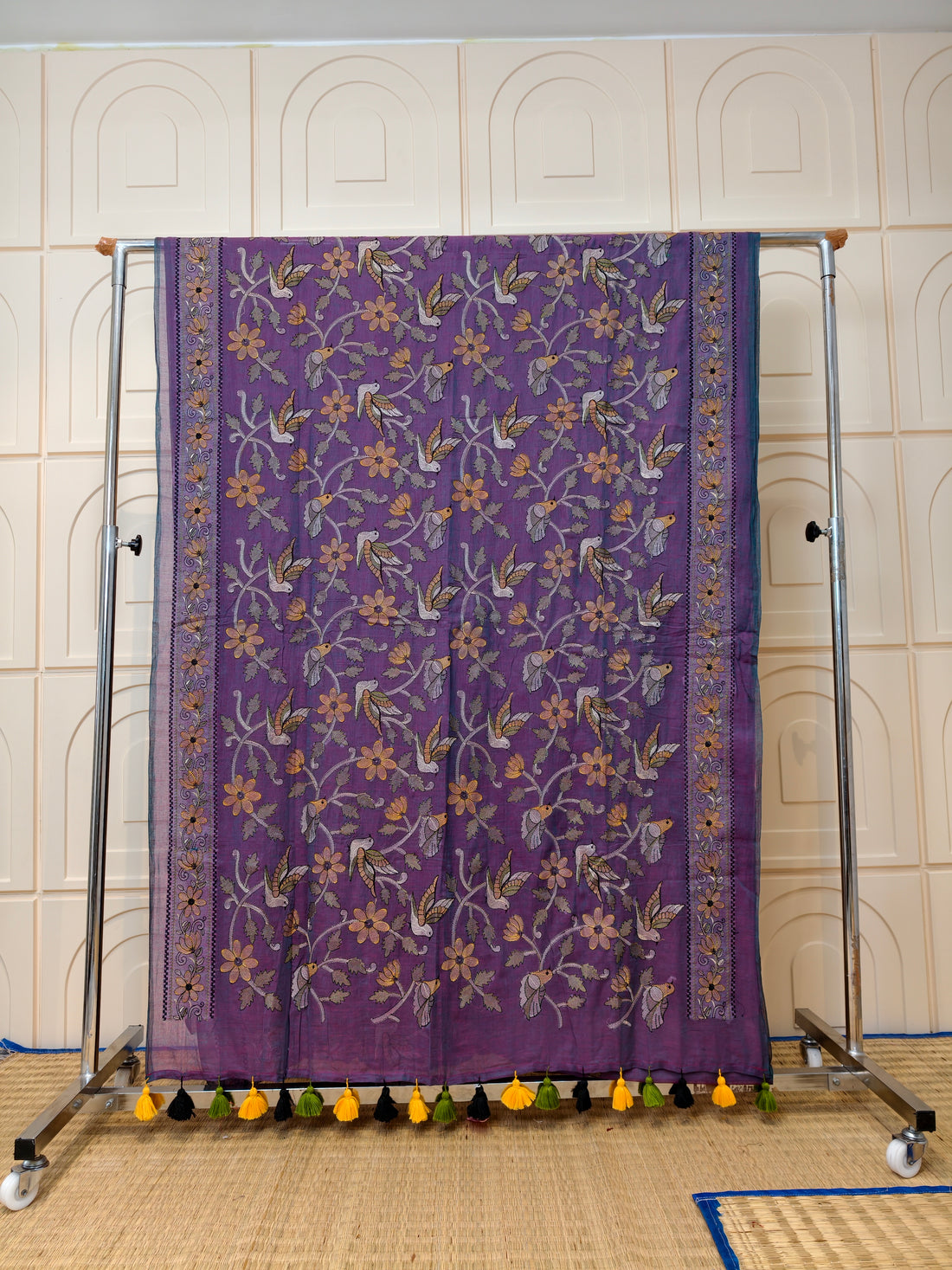 Premium Mul cotton kantha stich saree