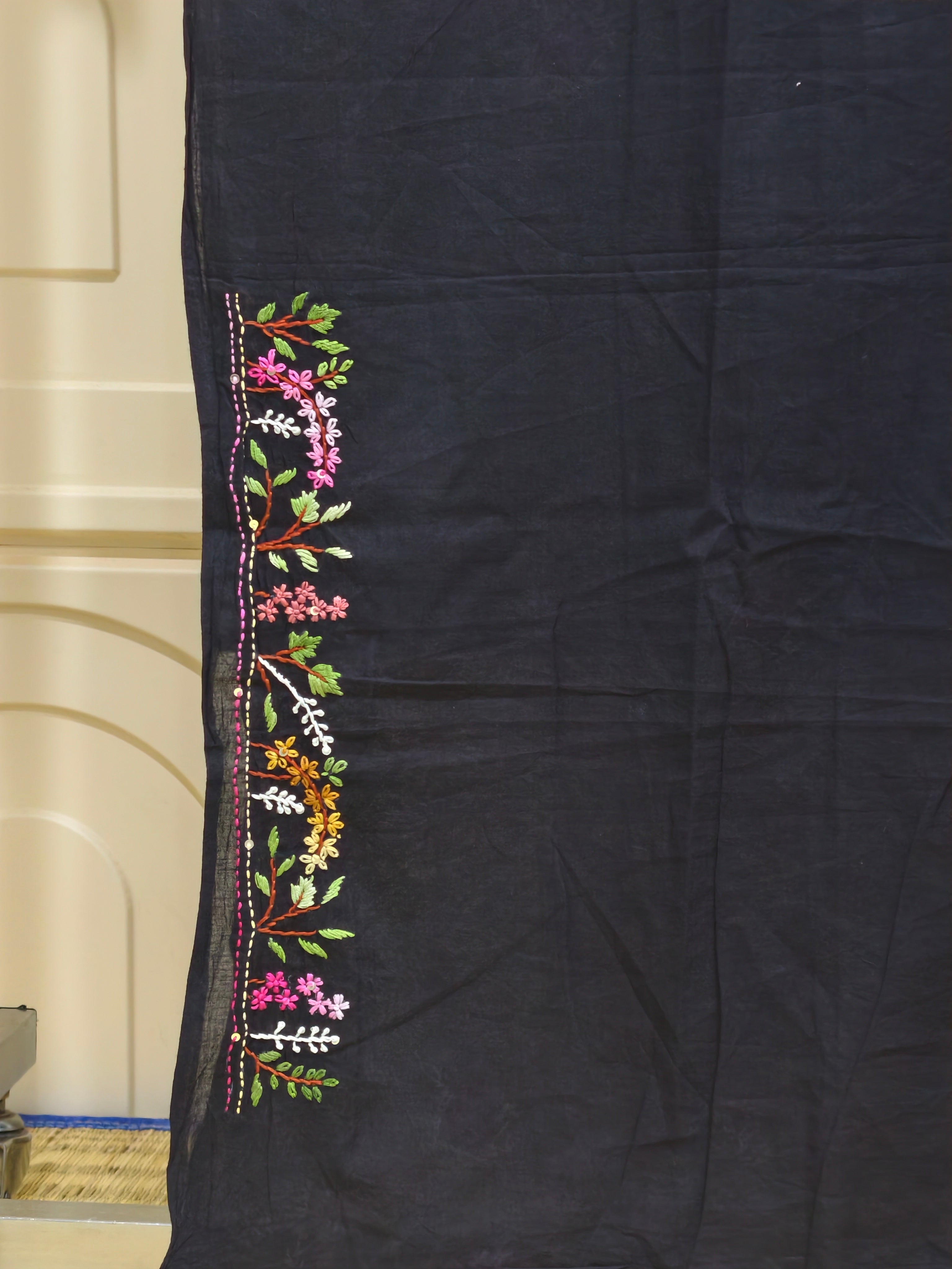Premium Mul cotton saree with bullion knot embroidery BN9