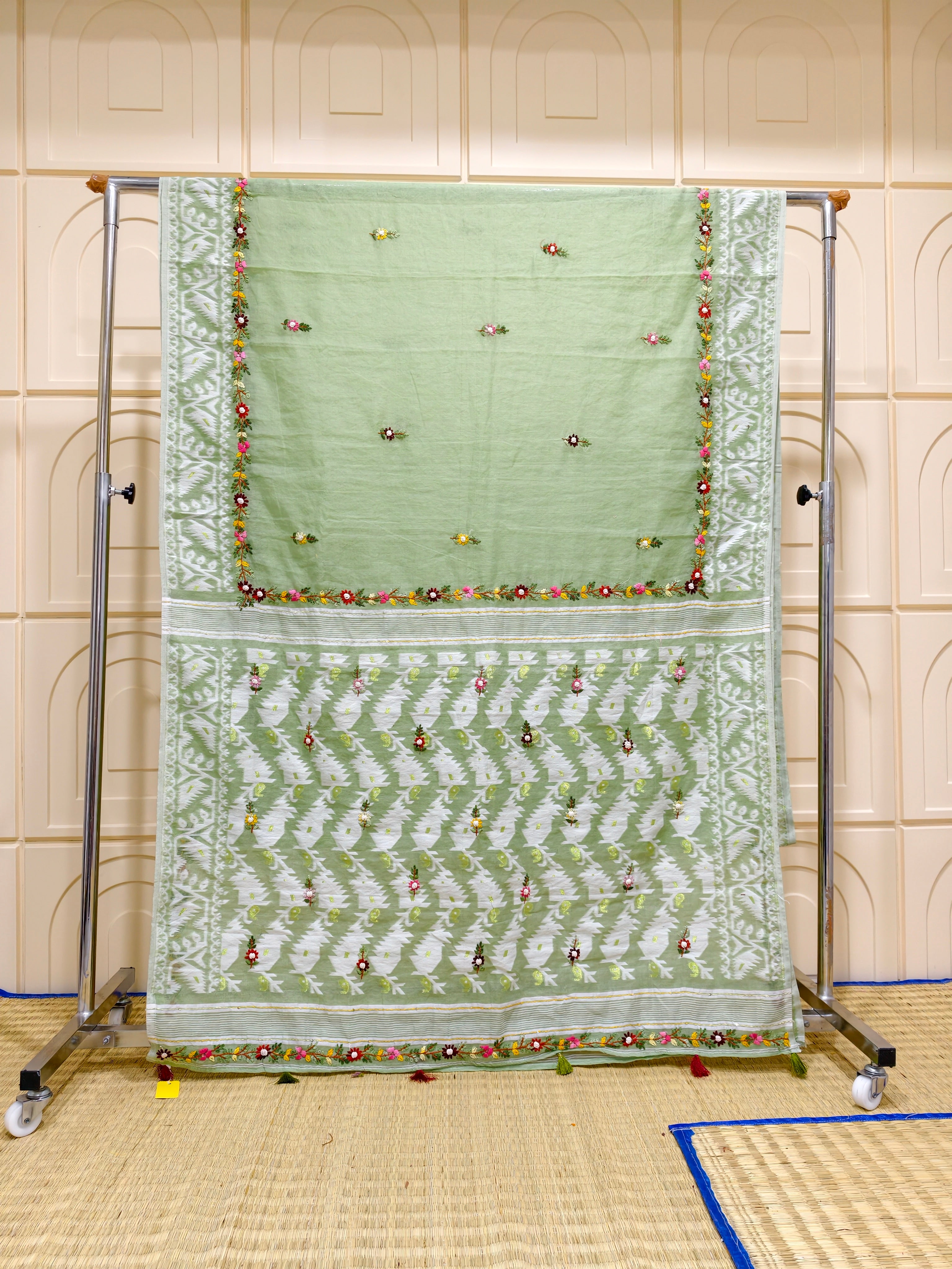 Linen by Linen saree with bullion knot saree BN11