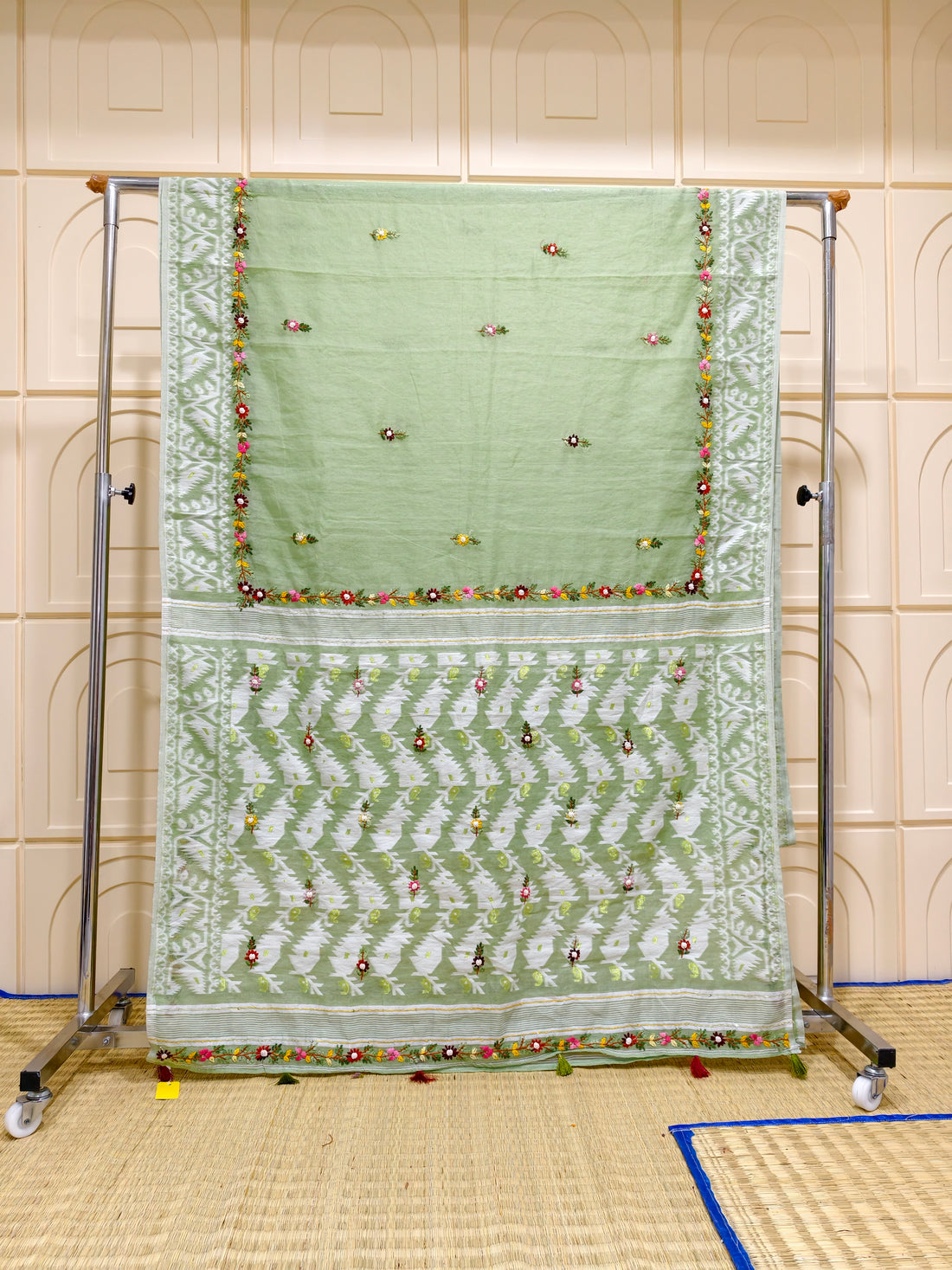 Linen by Linen saree with bullion knot saree BN11
