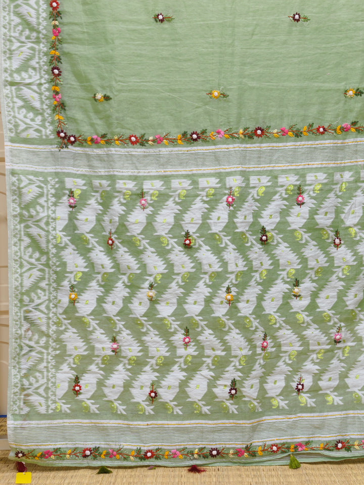 Linen by Linen saree with bullion knot saree BN11