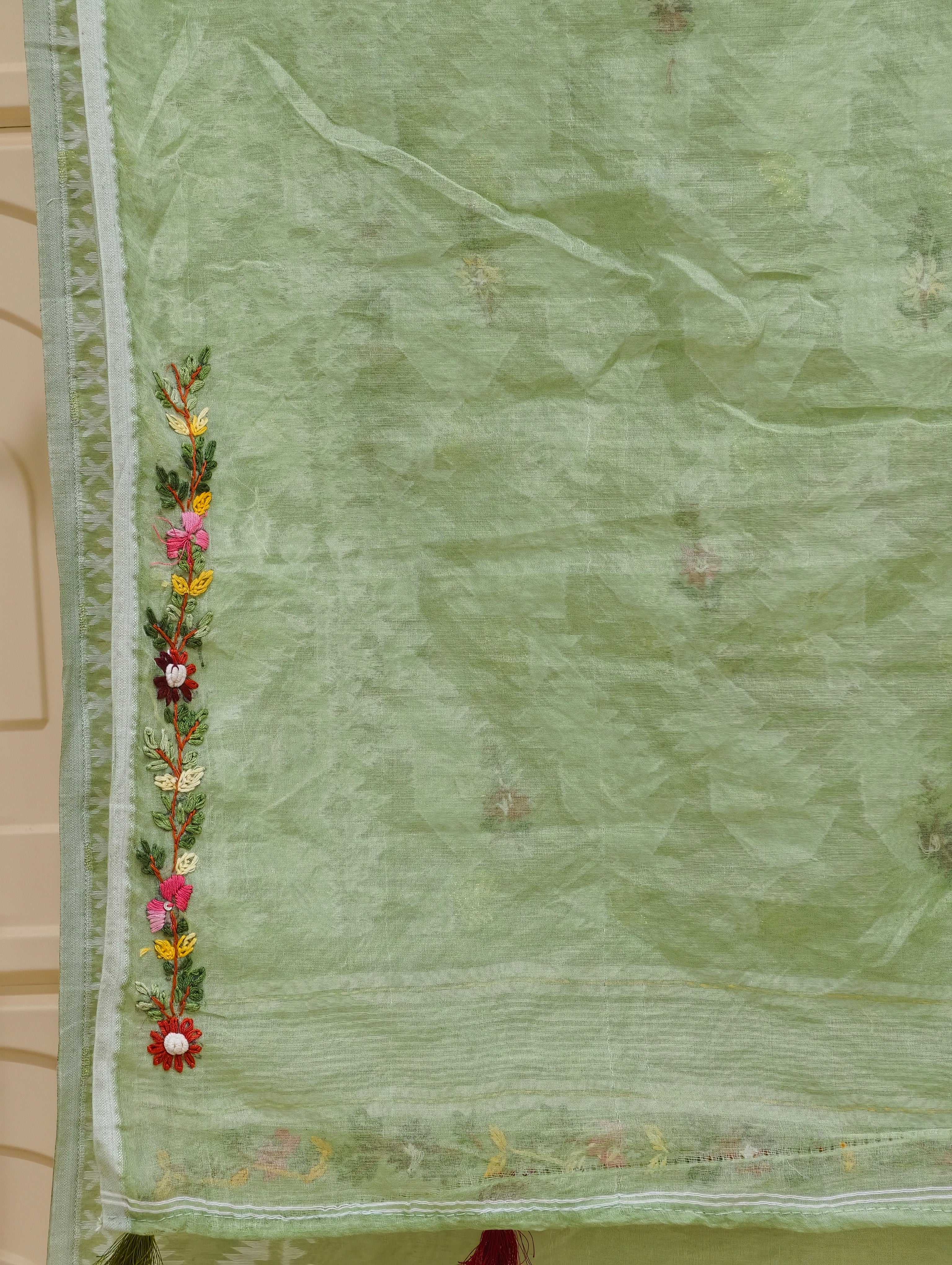 Linen by Linen saree with bullion knot saree BN11