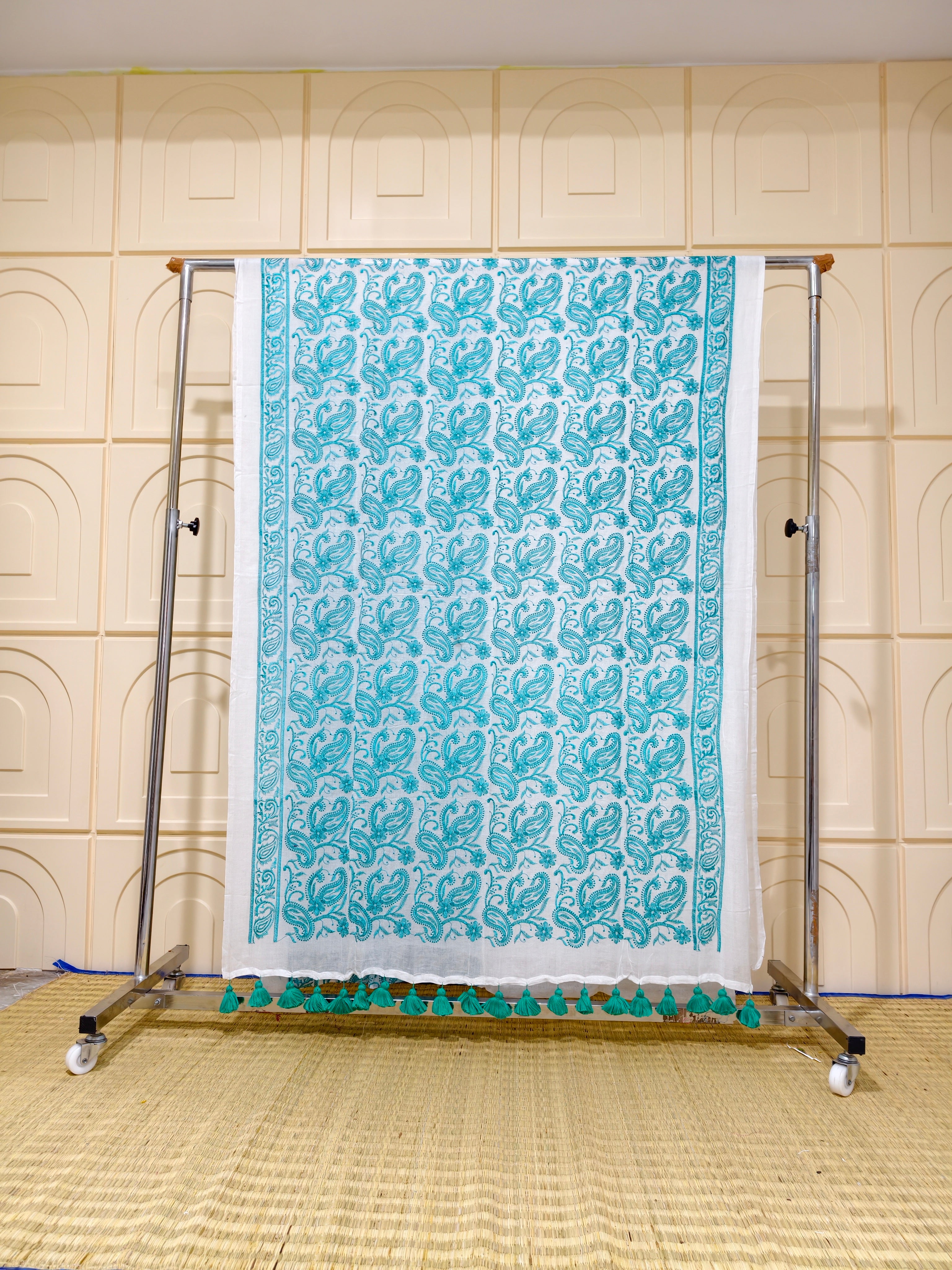 Premium Mul cotton chikankari saree
