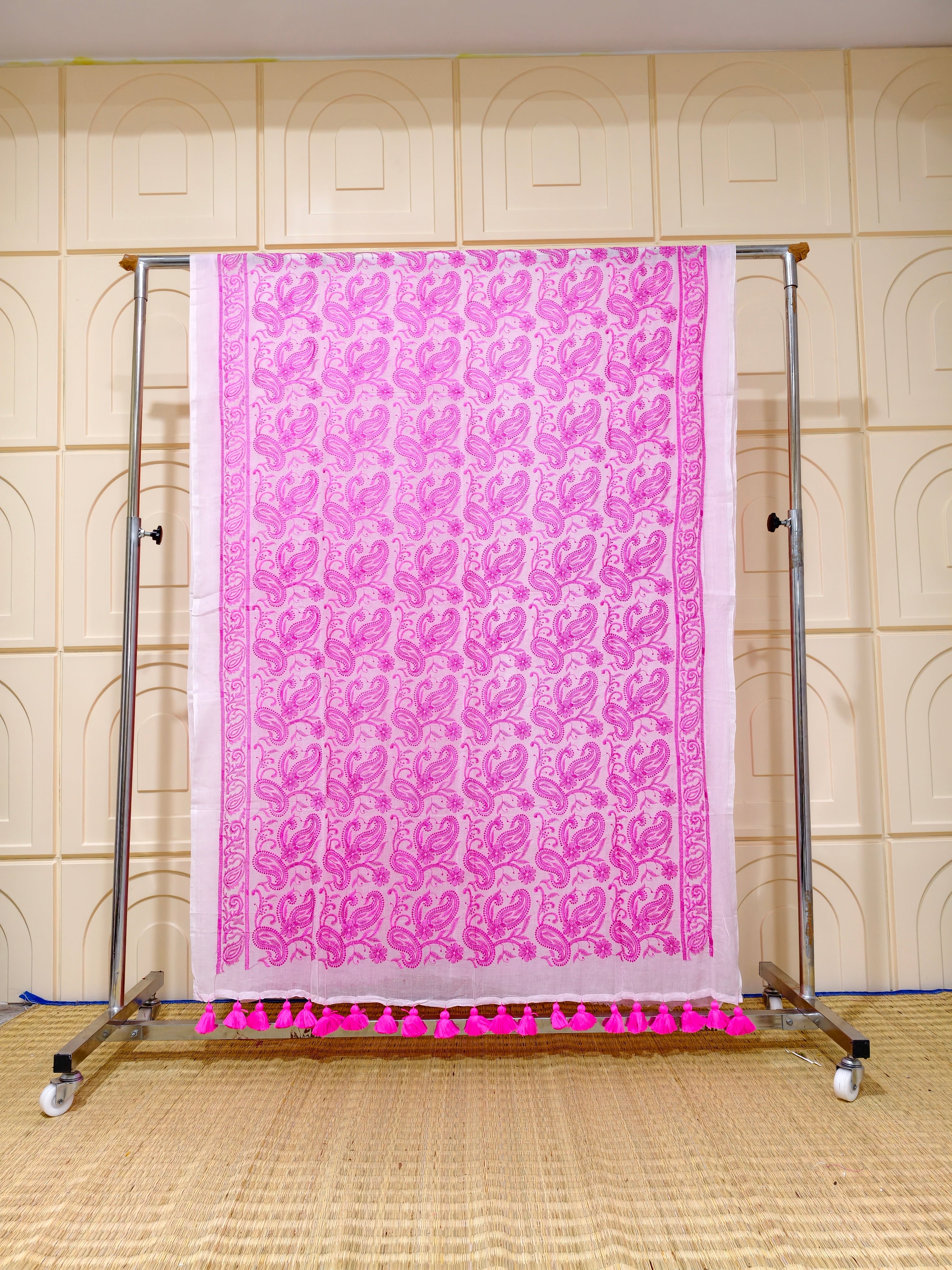 Premium Mul cotton chikankari saree