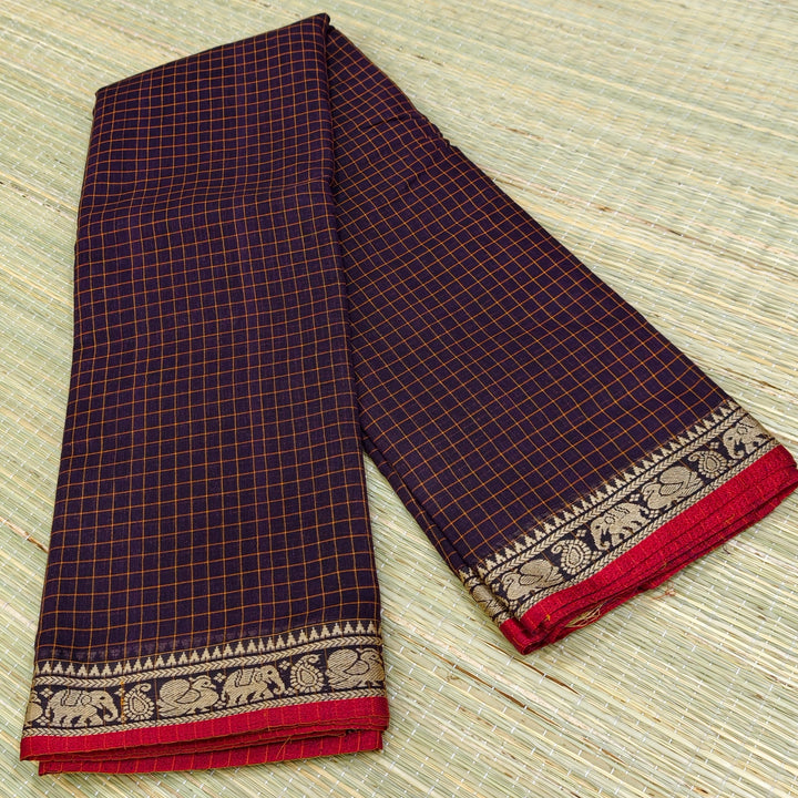 Narayanpet cotton check saree NC9